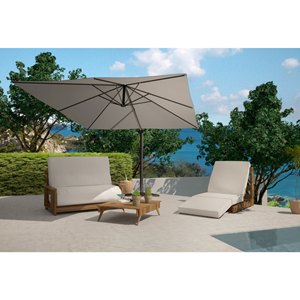 Cesare - parasol rectangulaire 3x4 déporté rotatif gris en aluminium