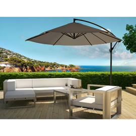 Porticcio parasol déporté diamètre 3m gris