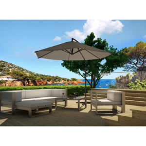 Porticcio parasol gris déporté rond 3 x 3 m