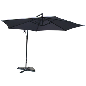 Porticcio parasol gris déporté rond 3 x 3 m