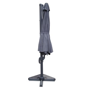 Castillo parasol déporté et rotatif diamètre 3,5 m gris