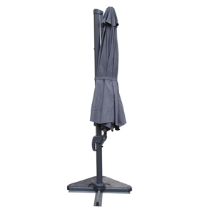 Castillo parasol gris déporté rond 3,5 x 3,5 m rotatif à 360