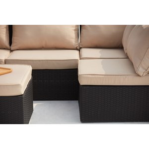 Milano salon de jardin modulable 5 places en résine tressée blanc