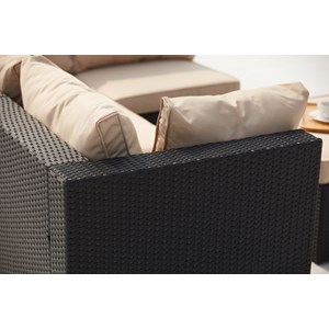 Milano salon de jardin modulable 5 places en résine tressée blanc