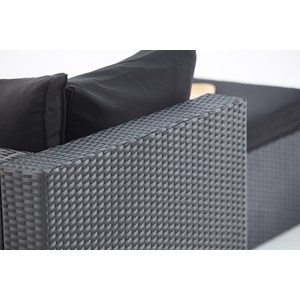 Milano salon de jardin modulable 5 places en résine tressée noir