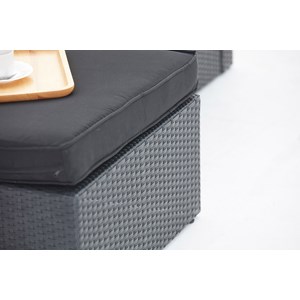 Milano salon de jardin modulable 5 places en résine tressée noir