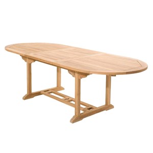 Kajang salon de jardin teck massif 8 à 10 personnes - table ovale + 8 chaises