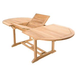 Kajang salon de jardin teck massif 8 à 10 personnes - table ovale + 8 chaises
