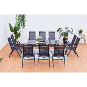Rimini table de jardin et 10 chaises en aluminium