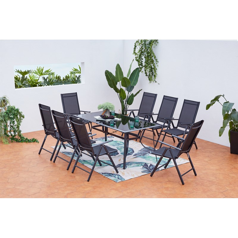 Rimini table de jardin et 8 chaises en aluminium