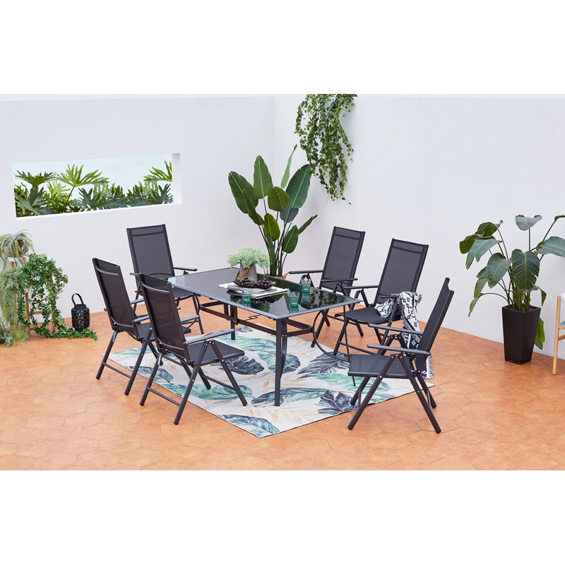 Rimini table de jardin et 6 chaises en aluminium