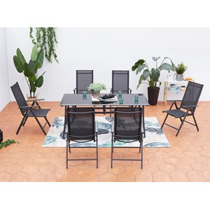 Rimini table de jardin et 6 chaises en aluminium