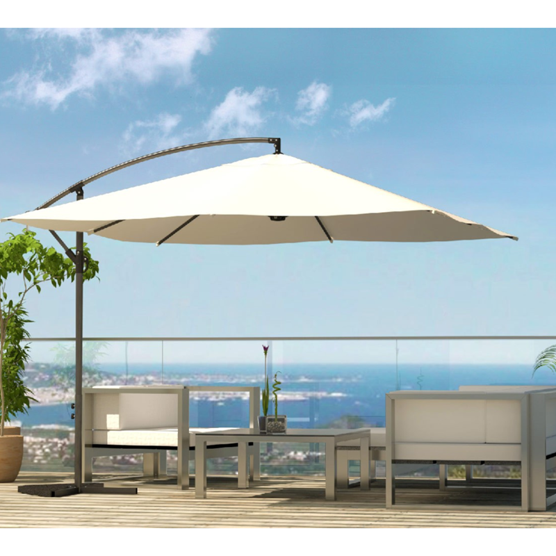 Solenzara parasol ecru déporté carré 3 x 3 m