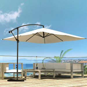 Solenzara parasol ecru déporté carré 3 x 3 m