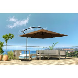 Solenzara parasol marron déporté carré 3 x 3 m
