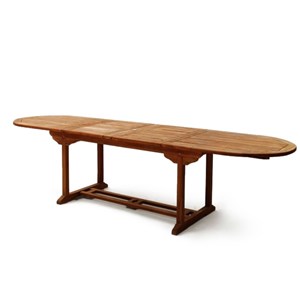 Lubok table de jardin ovale 10 places et 10 chaises en teck huilé