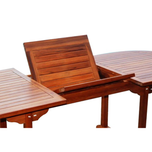 Lubok salon de jardin teck huilé 8 personnes - table ovale + 8 chaises