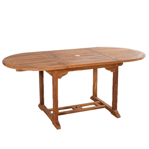 Lubok salon de jardin teck huilé 6 pers - table ovale 4 chaises 2 fauteuils