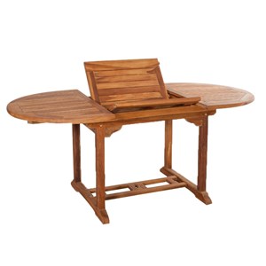 Lubok salon de jardin teck huilé 6 pers - table ovale 4 chaises 2 fauteuils