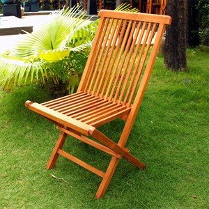 Teck lot de 4 chaises pliantes jardin teck massif huilé