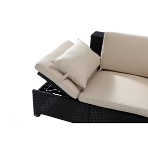 Corfou salon de jardin en résine tressée écru et noir