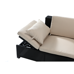 Corfou salon de jardin en résine tressée écru et noir