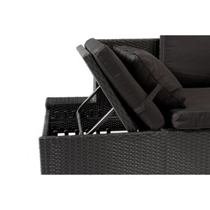 Corfou salon de jardin en résine tressée noir