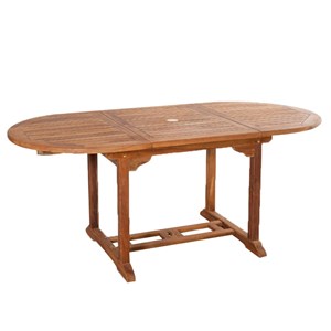 Lubok salon de jardin teck huilé 6 personnes - table ovale + 6 chaises