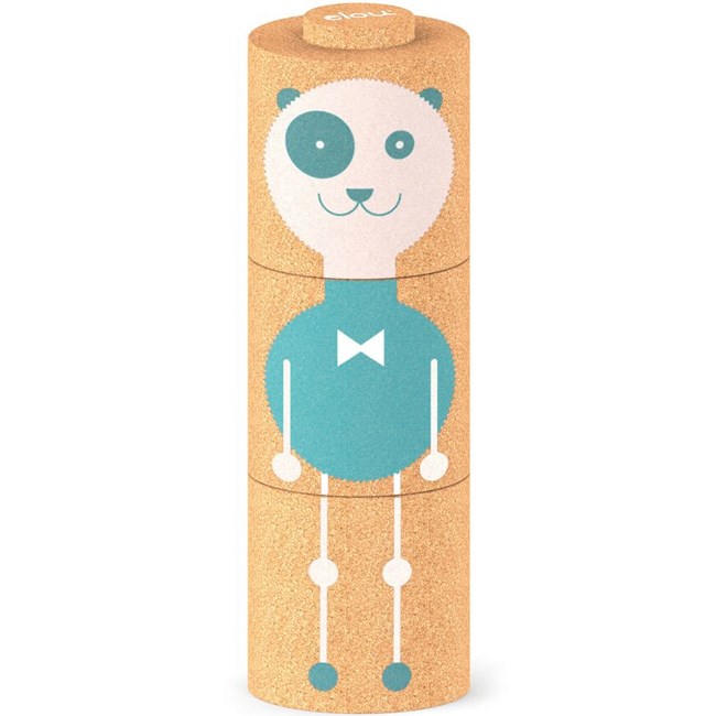  - Jouet en liège totem bleu - elou toys