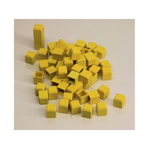 100 cubes unités jaunes en re-plastic -
