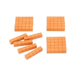 20 barres de 5 - base 10 en bois - orang