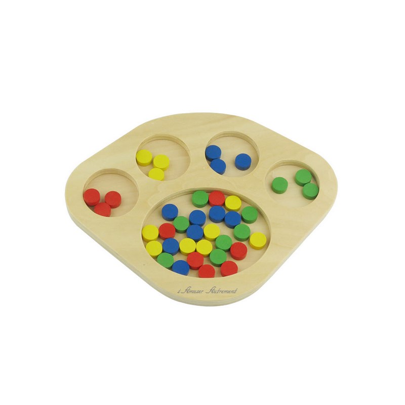 Plateau de tri avec jetons