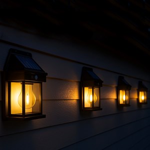 Lot de 4 appliques murales solaires noir sunflare