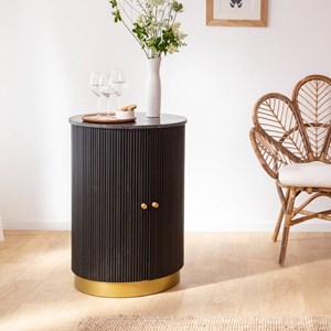 Buffet bar en bois de manguier et marbre isaac