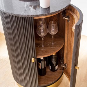 Buffet bar en bois de manguier et marbre isaac