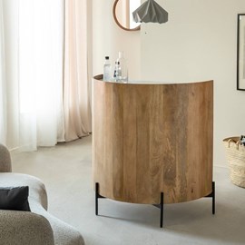 Meuble bar en bois de manguier et marbre adler