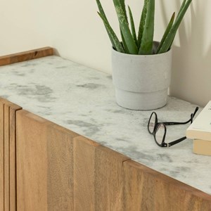 Buffet en bois de manguier et marbre adler