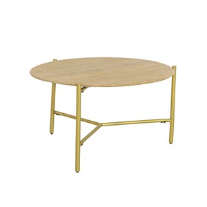 Table basse ronde en marbre et métal doré cerys