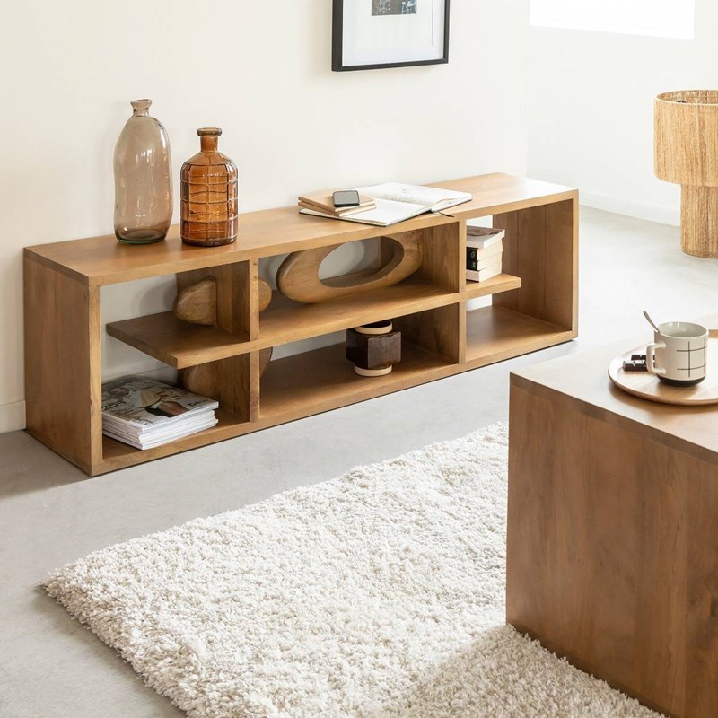 Made In Meubles - Meuble tv design en bois de manguier alwen