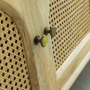 Meuble tv en bois de manguier et cannage edana