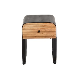 Table de chevet en bois de manguier et métal jacques