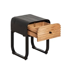 Table de chevet en bois de manguier et métal jacques