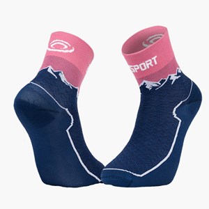 Chaussettes double gr mid marine&nbsp;rose 36-38