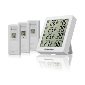 Thermo-hygromètre quadro - blanc - 3 cap