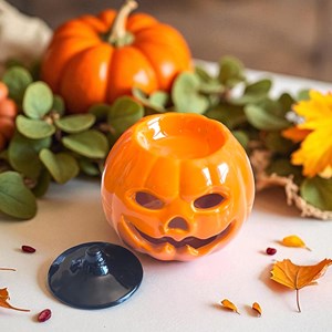 Brûle-parfum citrouille en céramique – diffuseur huiles, cire & parfum