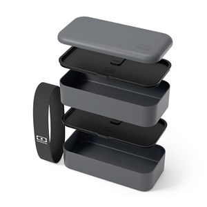 Lunch box rectangle 2x500ml gris anthracite