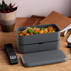 Lunch box rectangle 2x500ml gris anthracite