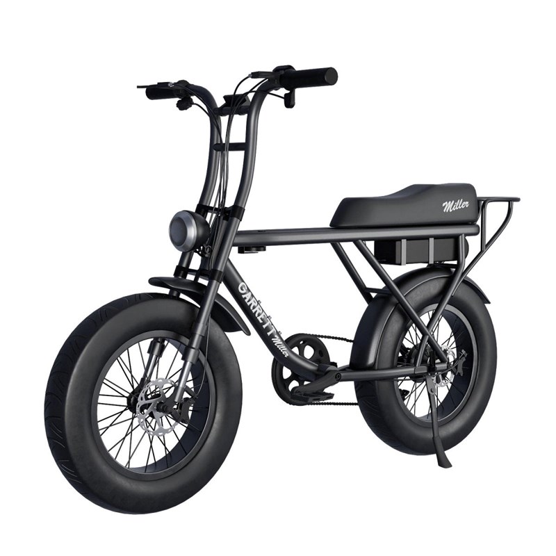 Vélo électrique biplace cargo garrett miller x noir, batt simple, pneus route