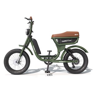 Vélo électrique biplace cargo garrett miller city vert, batt double, pneus route