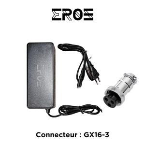 Chargeur universel trottinette électrique batterie 48v, connecteur gx16-3